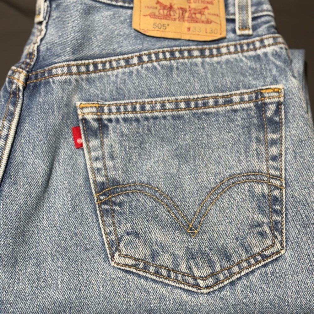Levi's 505’s Men's Light Blue Straight Jeans Size  33 Length 30